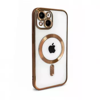 iLike Apple iPhone 15 Electroplate TPU-Hülle mit MagSafe Transparent Gold