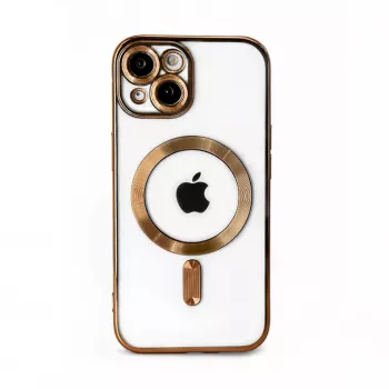 iLike Apple iPhone 15 Electroplate TPU-Hülle mit MagSafe Transparent Gold