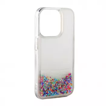 iLike Apple iPhone 15 Plus Silikonhülle Water Glitter Rainbow