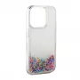 iLike Apple iPhone 15 Plus Silikonhülle Water Glitter Rainbow