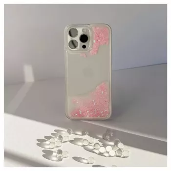 iLike Apple iPhone 15 Pro Max Silikonhülle Water Glitter Pink