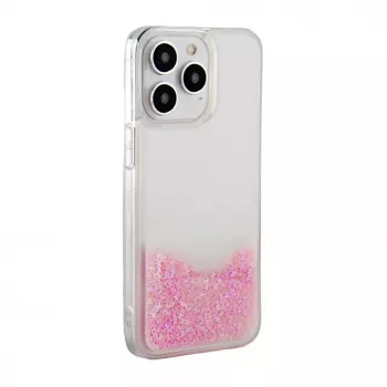 iLike Apple iPhone 15 Pro Max Silikonhülle Water Glitter Pink