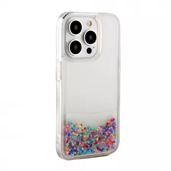 iLike Apple iPhone 15 Pro Max Silikonhülle Water Glitter Rainbow