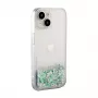 iLike Apple iPhone 15 Silikonhülle Water Glitter Silber