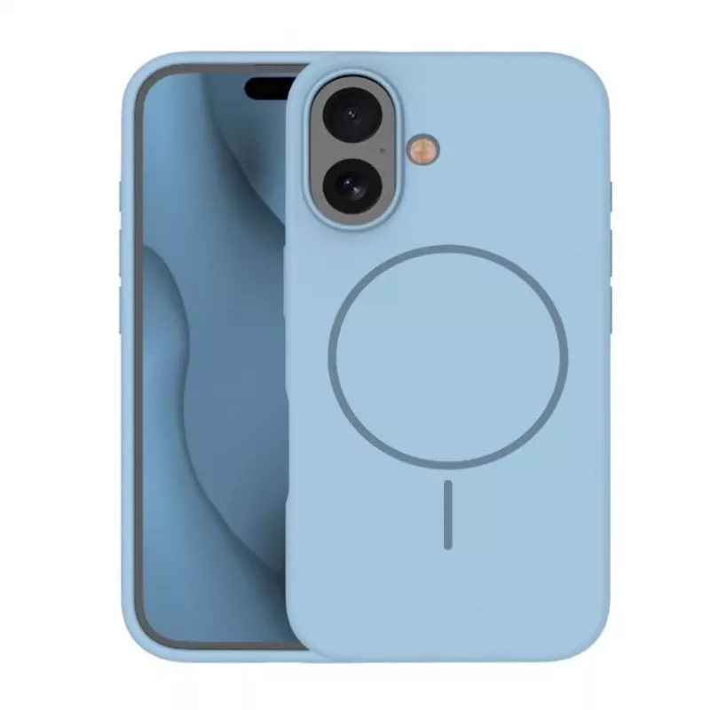 iLike Apple iPhone 16 Soft Touch Silikonhülle mit MagSafe Hellblau