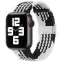 iLike Apple Watch 38/40/41mm Geflochtenes Stoffarmband Schwarz Weiß