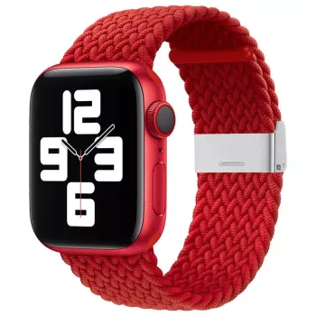 iLike Apple Watch 42/44/45mm Braided Fabric Strap Red