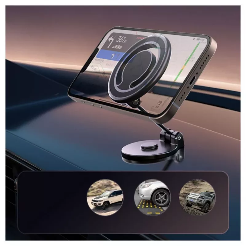 iLike C62 Metallplatten-Befestigung Universelle Magnetische MagSafe Ring Größe Smartphone Verstellbarer Halter Schwarz