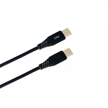 iLike Evelatus USB-C auf USB-C Ladekabel CTT01 Schwarz 1m 60W