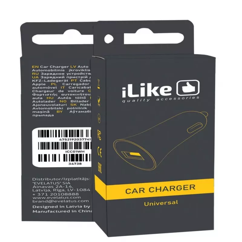 iLike ICC01 Weißer Autoladegerät mit 1 USB-A-Anschluss, 5W
