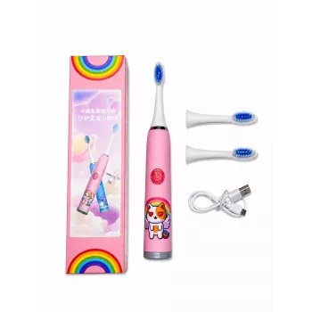 iLike Kids W3 Elektrische Zahnbürste (batteriebetrieben) +3 Aufsätze Pink
