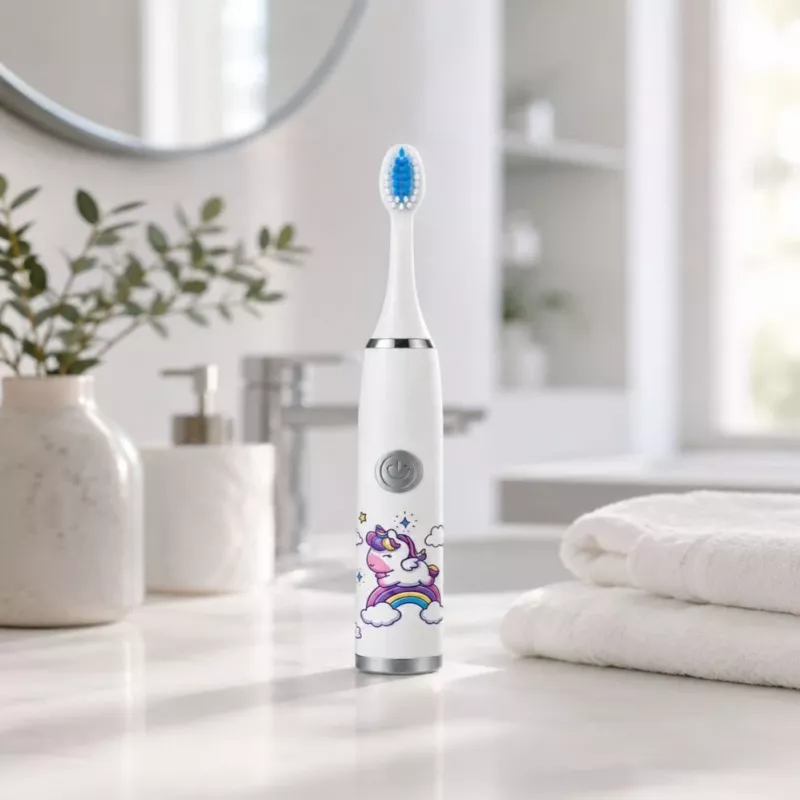iLike Kids W3 Elektrische Zahnbürste (batteriebetrieben) +3 Aufsätze Weiß