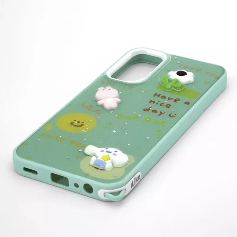 iLike Samsung Galaxy A15 Epoxy Cartoon Cover Hellgrün