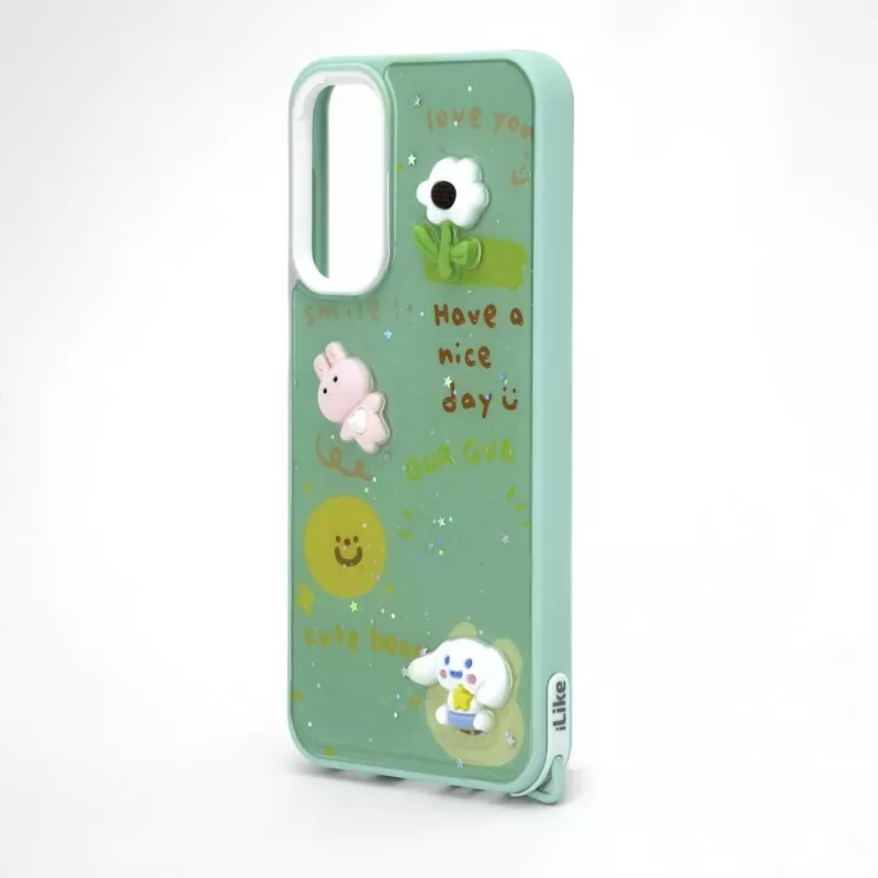 iLike Samsung Galaxy A15 Epoxy Cartoon Cover Hellgrün