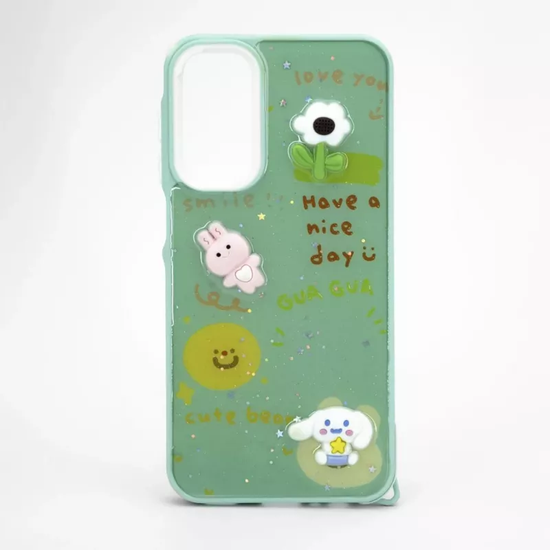 iLike Samsung Galaxy A15 Epoxy Cartoon Cover Hellgrün