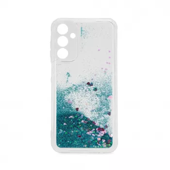 iLike Samsung Galaxy A15 Silikonhülle Wasser Glitzer Blau