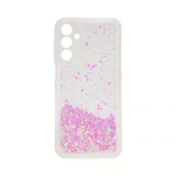 iLike Samsung Galaxy A15 Silikonhülle Wasser Glitzer Hellrosa