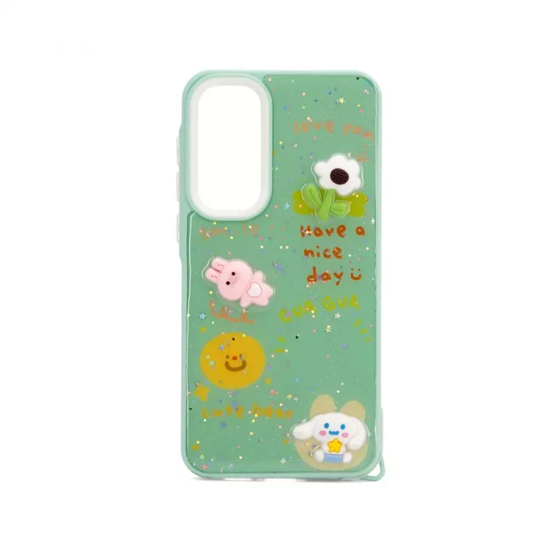 iLike Samsung Galaxy A35 Epoxy Cartoon Cover Light Green