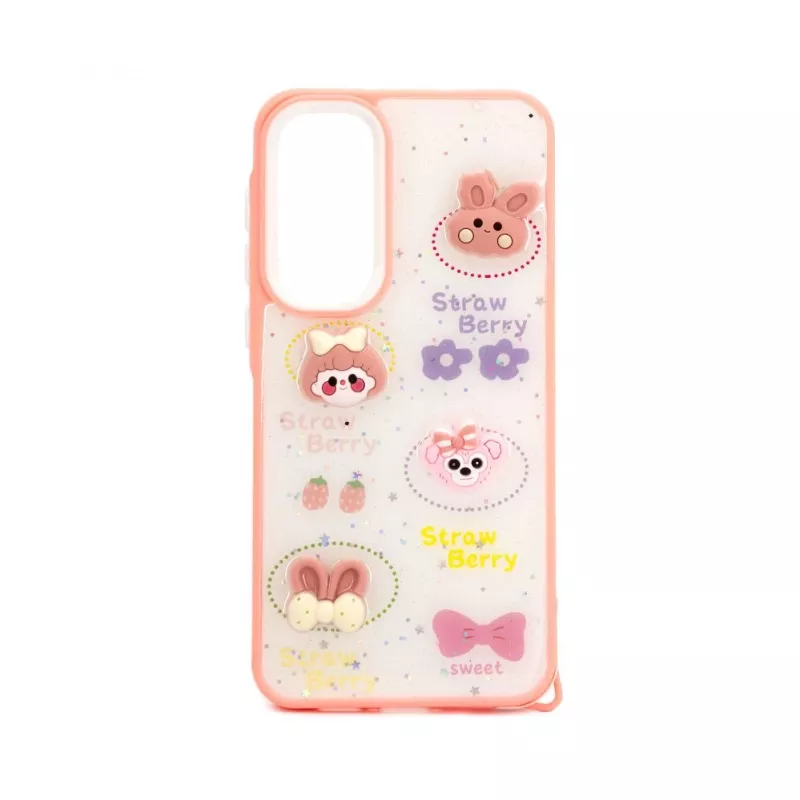 iLike Samsung Galaxy A35 Epoxy Cartoon Cover White Pink