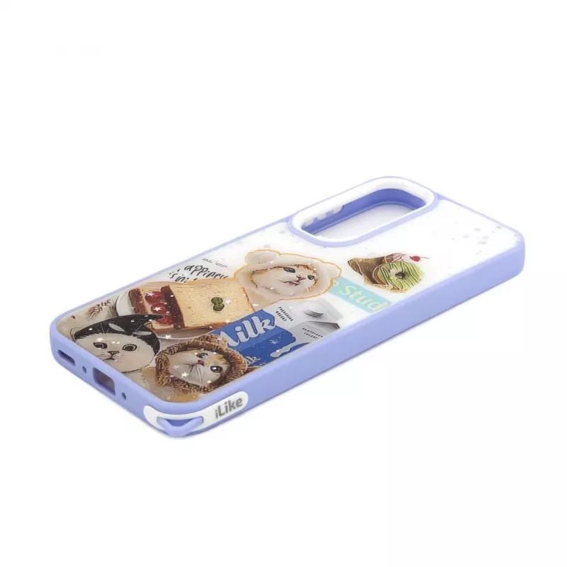 iLike Samsung Galaxy A55 Epoxy Cartoon Cover White Blue