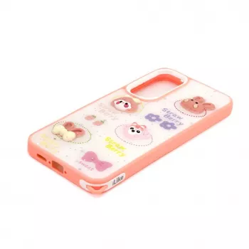 iLike Samsung Galaxy A55 Epoxy Cartoon Cover Weiß Pink