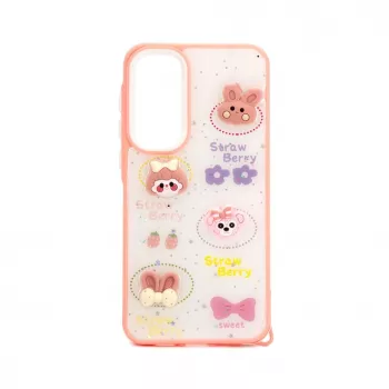 iLike Samsung Galaxy A55 Epoxy Cartoon Cover Weiß Pink