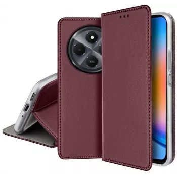 iLike Smart Magnetic Case für Xiaomi Redmi 14C 4G/14C 5G/Redmi A4/POCO C75 - Burgunderrot