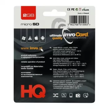 IMRO 2GB microSD-Speicherkarte mit SD-Adapter - Klasse 4, stoßfest, wasserdicht, röntgensicher, temperaturbeständig