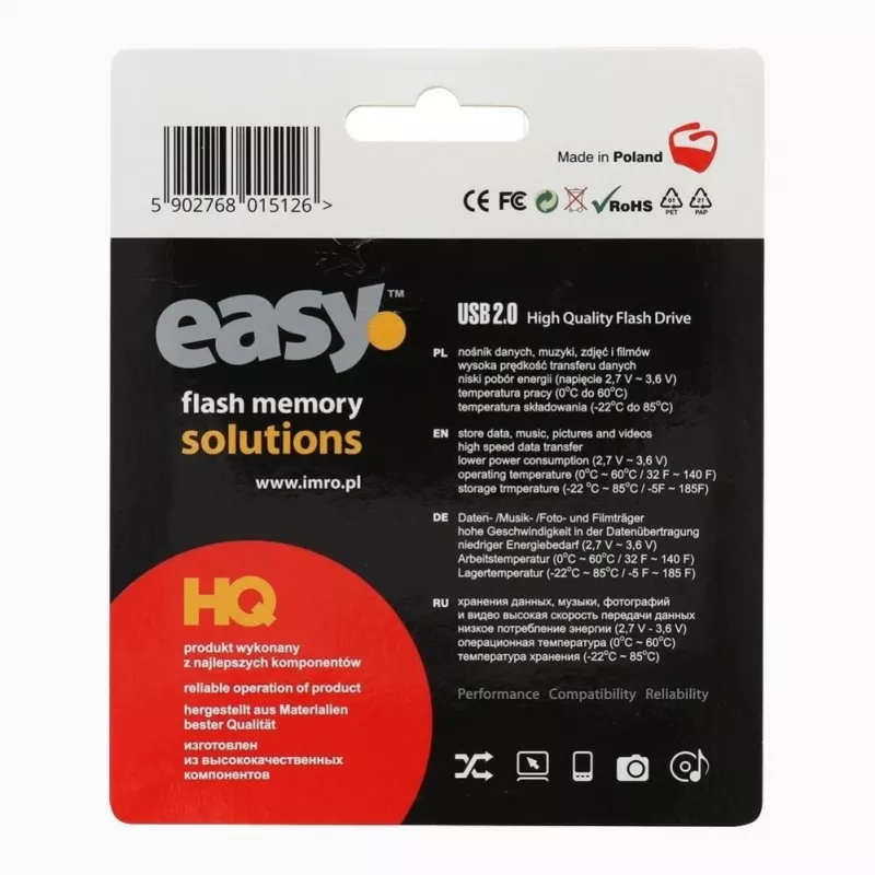 Imro IMRO pendrive EASY (ECO) 16GB USB 2.0 Flash Drive - Schwarz