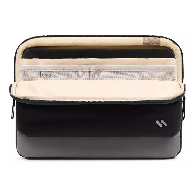 INATECK Laptop-Hülle für 14-Zoll-Ultrabook, wasserabweisende Polyester-Tasche mit weichem Flanellfutter und stoßdämpfender Polsterung – Schwarz