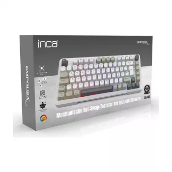 INCA Gaming-Tastatur RGB GraySwitch USB-C/BT 2,00m Weiß (IKG-455)
