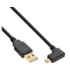 InLine Micro-USB 2.0 Kabel, USB-A Stecker auf Micro-B Stecker abgewinkelt, vergoldete Kontakte, 0,5 m