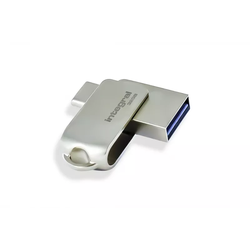 Integral INFD32GB360CDL3.0 32 GB USB 3.2 Gen 1 Dual Drive Type-A / Type-C Capless Silver