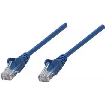 Intellinet Cat6 UTP Patchkabel, RJ-45 Stecker auf RJ-45 Stecker, 25 cm, Blau, Angespritzte Knickschutztülle 739931