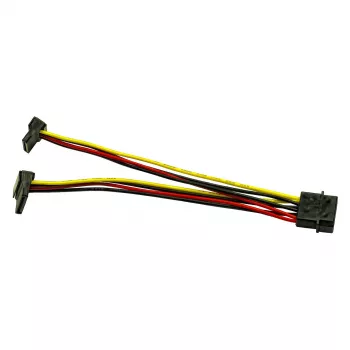 Inter-Tech Molex auf 2x SATA Strom 90° Adapterkabel, 0,15 m