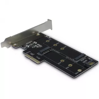 Inter-Tech PCIe-Adapterkarte KT015 PCIe x4 auf M.2 NVMe + SATA auf M.2