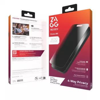InvisibleShield Glass Elite Privacy 360 Displayschutz für Apple iPhone 16 Plus / 15 Plus