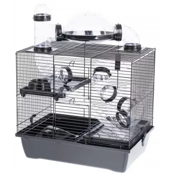 INZ INTER-ZOO Rocky Plus Hamsterkäfig Schwarz 420x290x550 mm