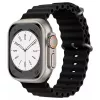 iWear S1 Grooved Soft Silicone 20mm Strap für Apple Watch 49mm / 45mm / 44mm / 42mm Schwarz