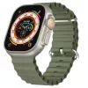 iWear S1 Grooved Soft Silicone 20mm Armband für Apple Watch 49mm / 45mm / 44mm / 42mm Khaki Green