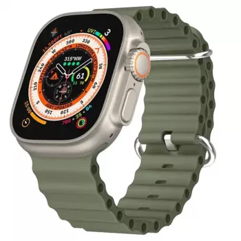 iWear S1 Grooved Soft Silicone 20mm Armband für Apple Watch 49mm / 45mm / 44mm / 42mm Khaki Green
