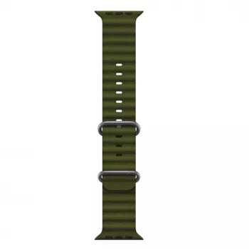 iWear S1 Grooved Soft Silicone 20mm Armband für Apple Watch 49mm / 45mm / 44mm / 42mm Khaki Green