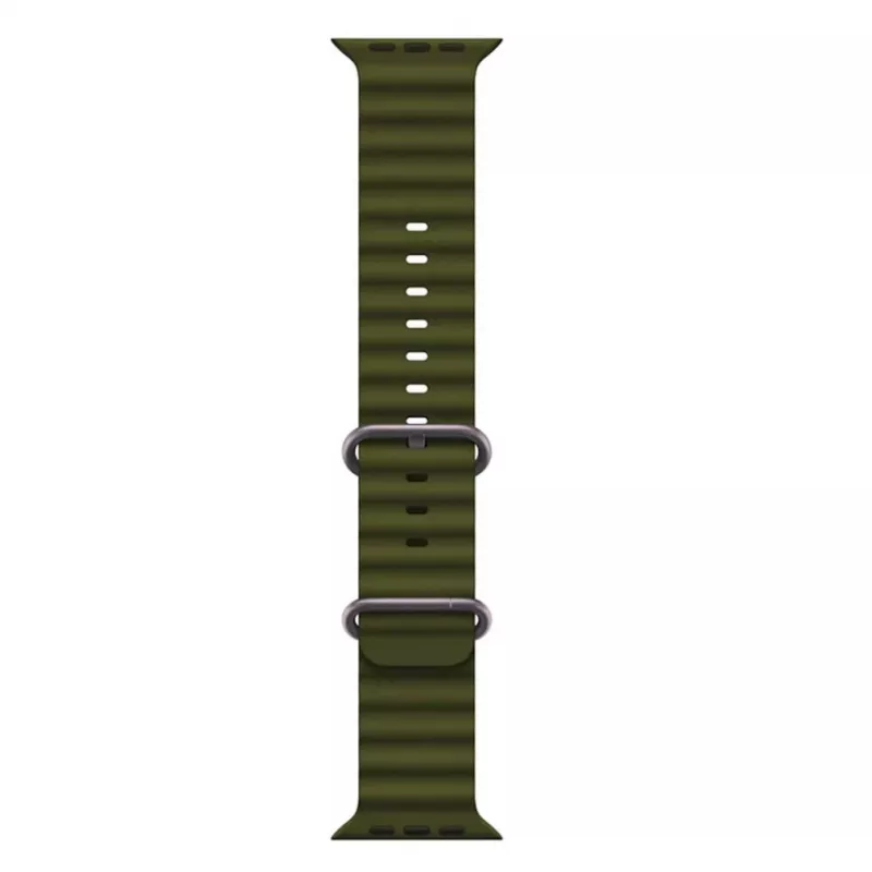 iWear S1 Grooved Soft Silicone 20mm Armband für Apple Watch 49mm / 45mm / 44mm / 42mm Khaki Green
