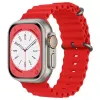 iWear S1 Grooved Soft Silicone 20mm Armband für Apple Watch 49mm / 45mm / 44mm / 42mm Rot