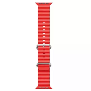 iWear S1 Grooved Soft Silicone 20mm Armband für Apple Watch 49mm / 45mm / 44mm / 42mm Rot