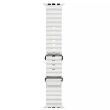 iWear S1 Grooved Soft Silicone 20mm Strap für Apple Watch 49mm / 45mm / 44mm / 42mm Weiß