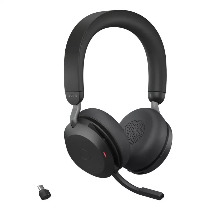 Jabra Evolve2 75 Kabelloses Bluetooth-Headset mit aktiver Geräuschunterdrückung, Microsoft Teams zertifiziert, Schwarz