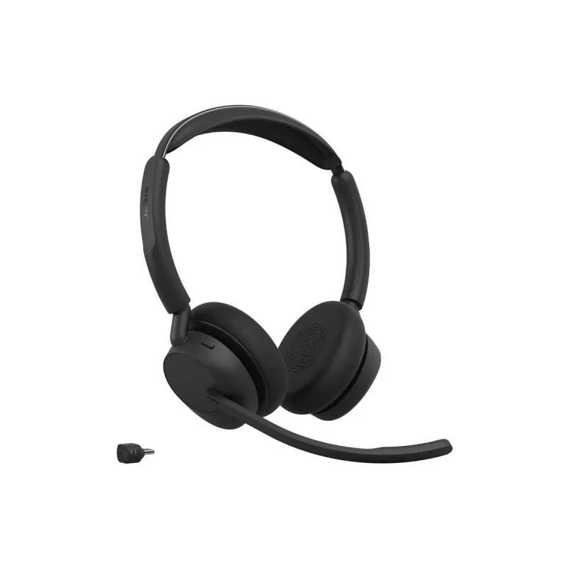 Jabra Evolve3 45 Stereo-Headset mit Link 380c USB-C-Adapter und Ladestation