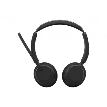 Jabra Evolve3 45 Stereo-Headset mit Link 390c USB-A-Adapter für Microsoft Teams, Schwarz