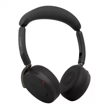 Jabra Evolve3 65 Flex Headset mit Link 390a USB-Adapter, Microsoft Teams zertifiziert, kabelloses Bluetooth, Hybrid-ANC, Schwarz